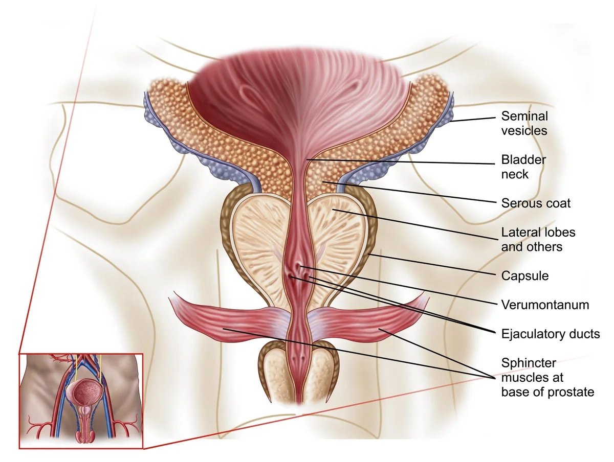 Illustration zur Lage der Prostata